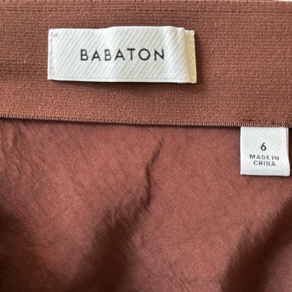 New with Tags Aritzia Babaton Slip Satin Midi Skirt High-Rise Cognac Size 6 - Picture 3 of 10